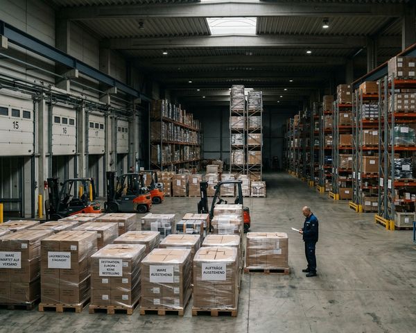 Lagerhalle mit Produkten