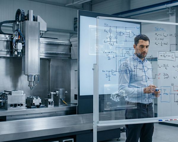 Ingenieur am Whiteboard